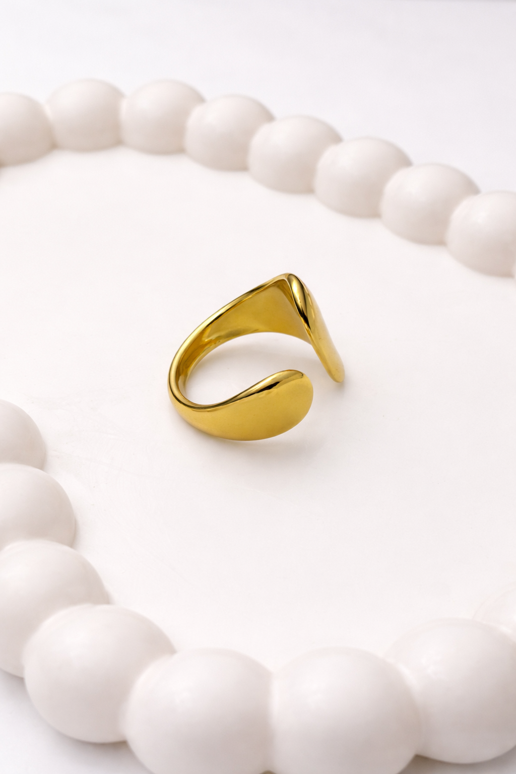 Gold Plated Abstract Open Ring – Minimal Statement Adjustable Ring