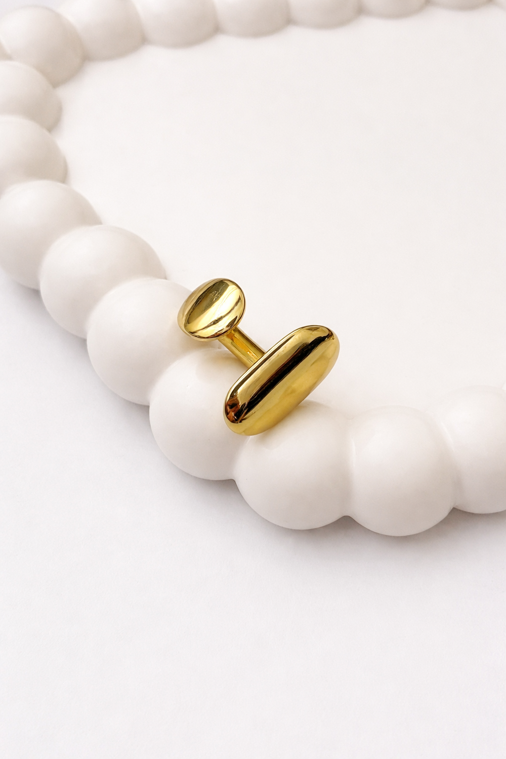 Gold Plated Abstract Open Ring – Minimal Statement Adjustable Ring