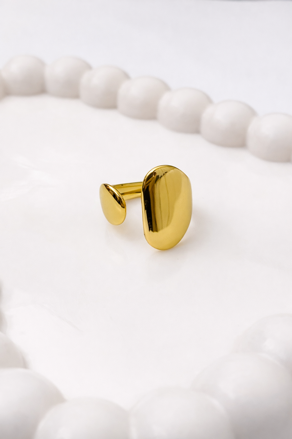 Gold Plated Abstract Open Ring – Minimal Statement Adjustable Ring