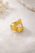 Dual Layer Cut-Out Textured -Adjustable  Ring