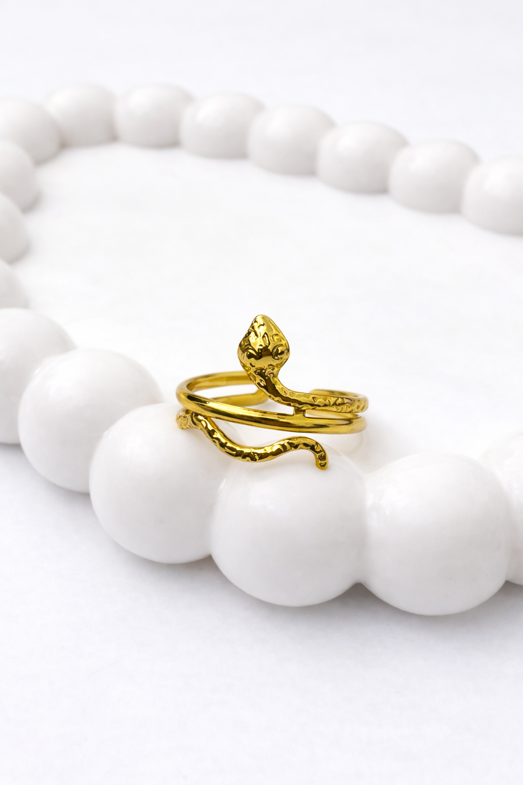 Snake Design - Adjustable Ring ( Trendy Wrap Around Serpent Ring )