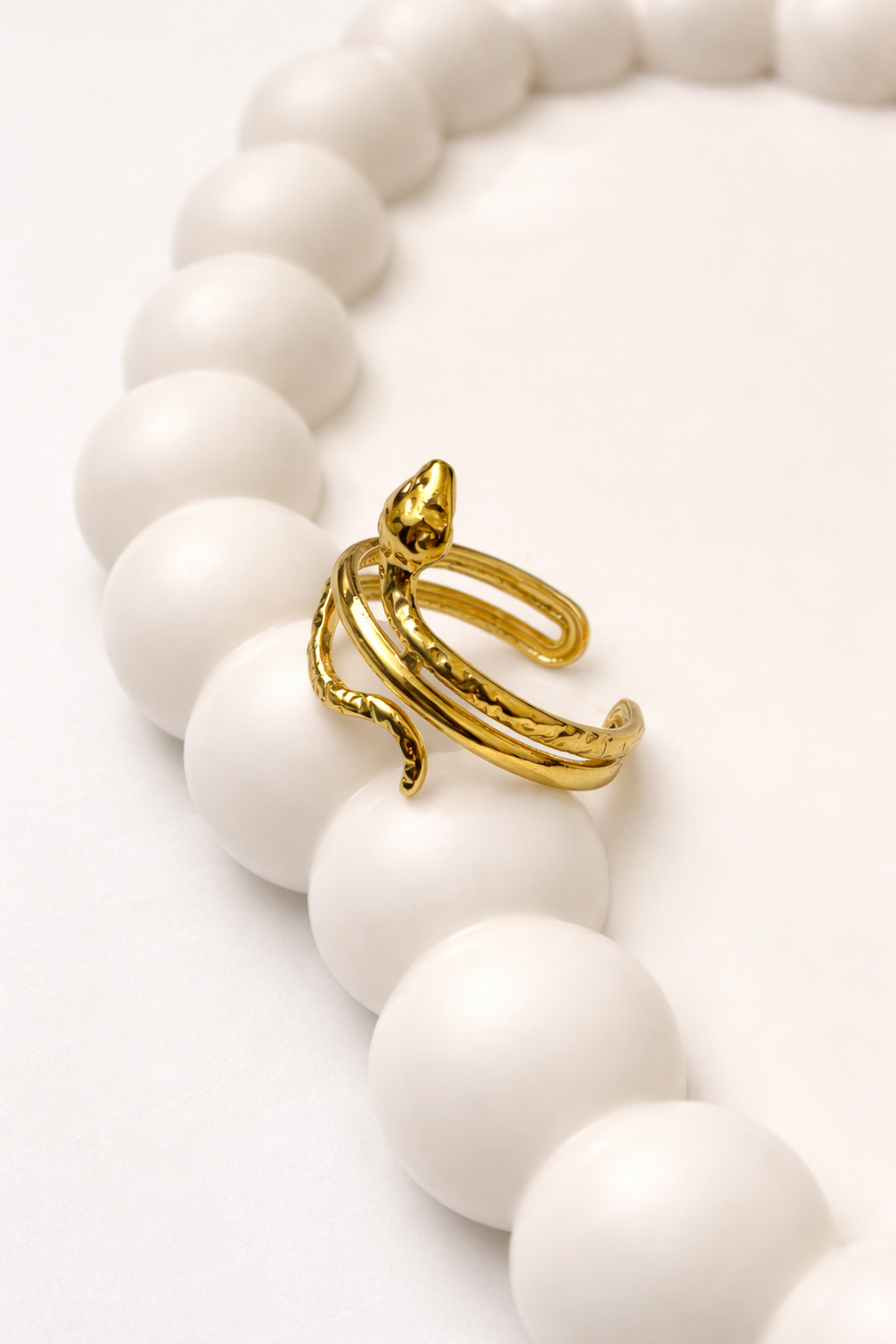 Snake Design - Adjustable Ring ( Trendy Wrap Around Serpent Ring )