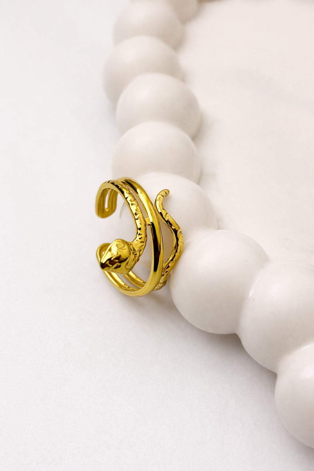 Snake Design - Adjustable Ring ( Trendy Wrap Around Serpent Ring )