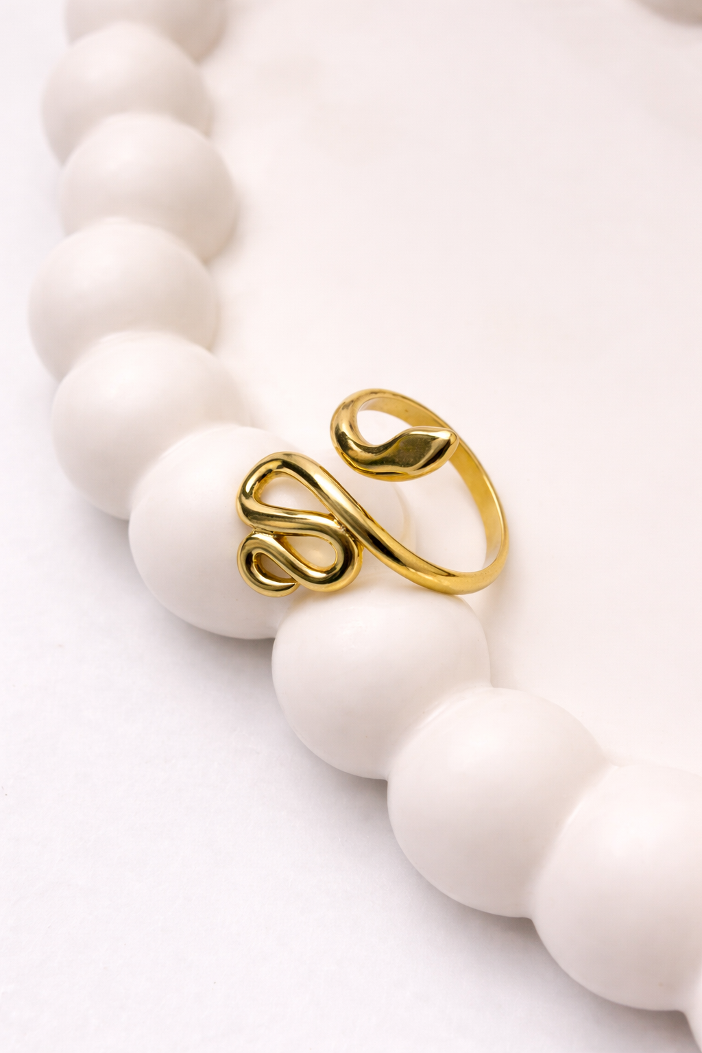 Elegant Gold-Plated Abstract Swirl Adjustable Ring