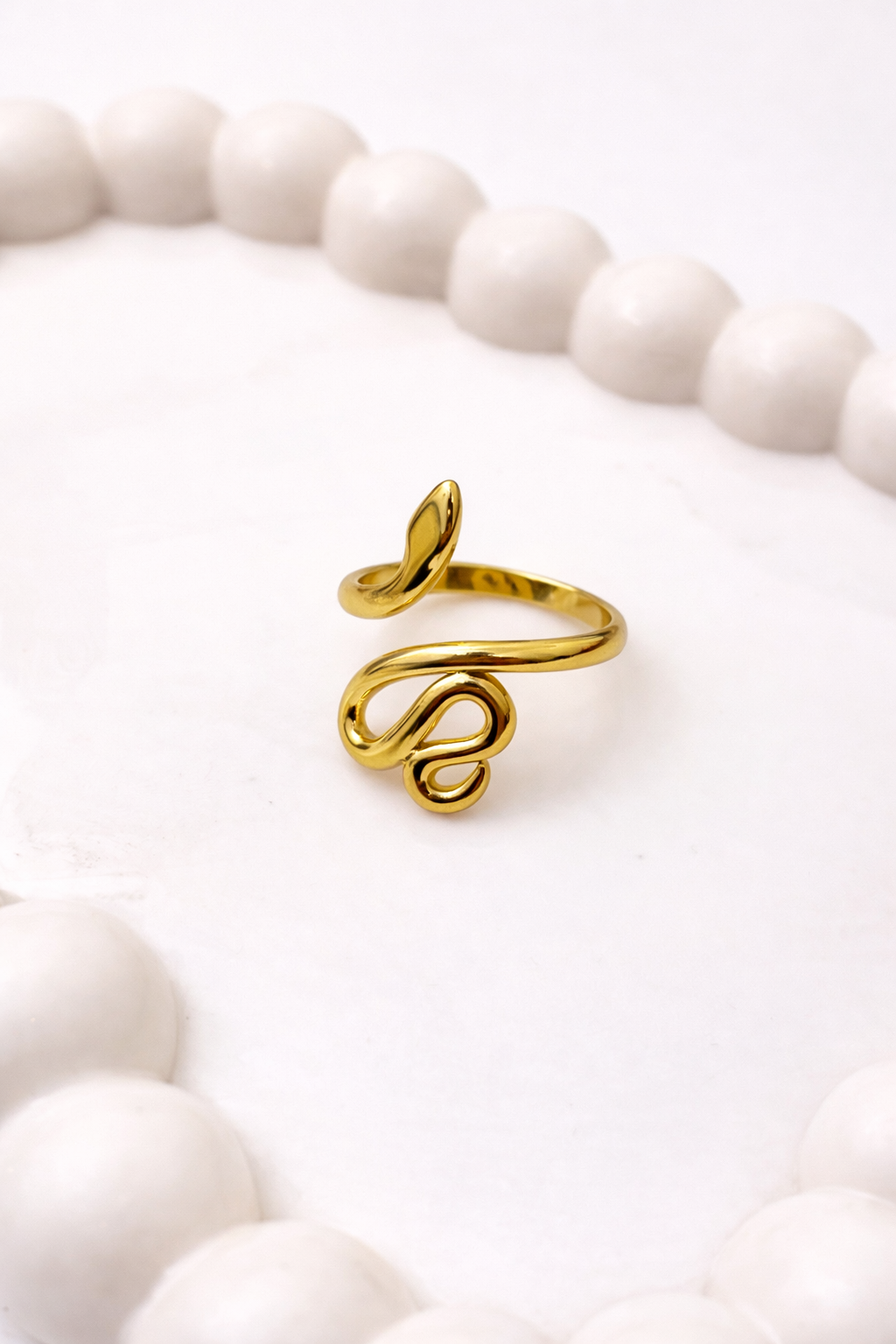 Elegant Gold-Plated Abstract Swirl Adjustable Ring