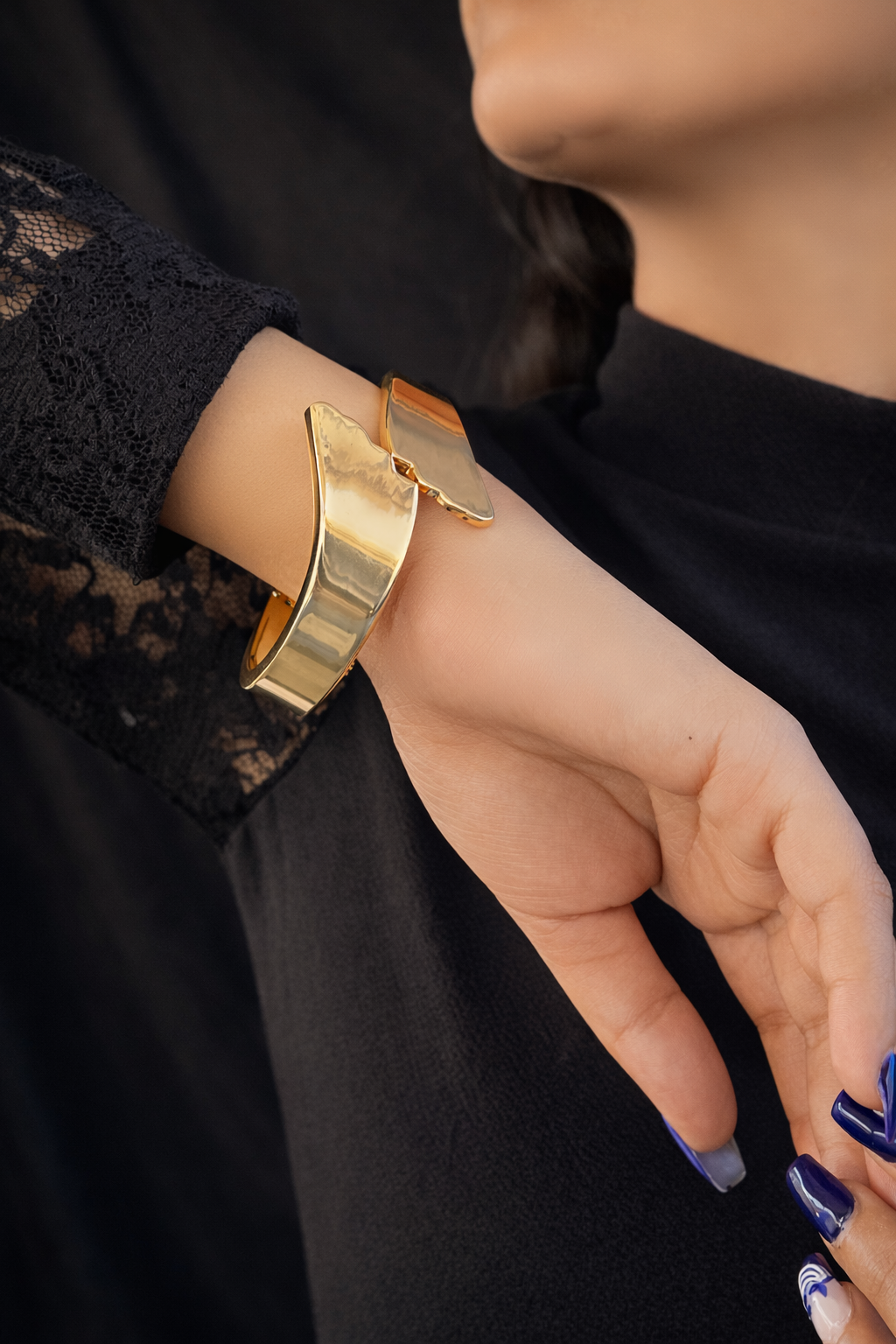 Modern Sculpted Cuff Bracelet – Statement Open Bangle