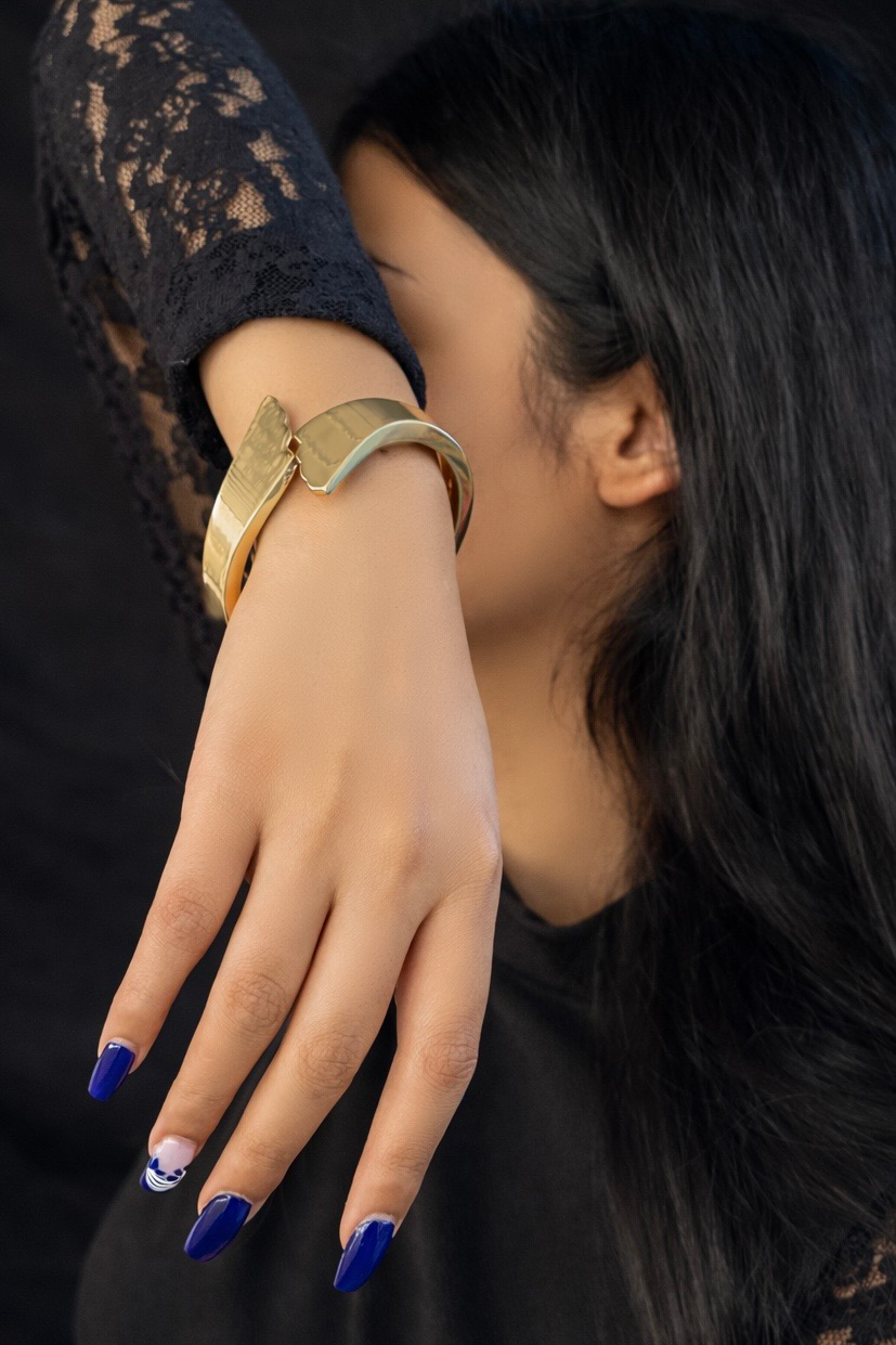 Modern Sculpted Cuff Bracelet – Statement Open Bangle