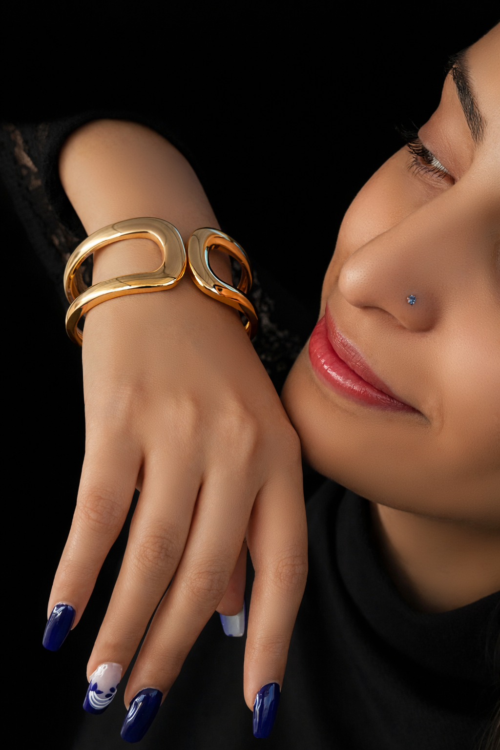 Infinity Twist Cuff Bracelet – Modern Open Statement Bangle