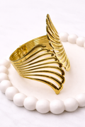 Wing Design Cuff Bracelet – Bold Statement Open Bangle
