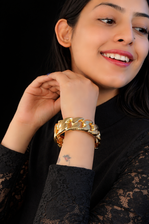 Chunky Chain Cuff Bracelet – Bold Link Statement Bangle