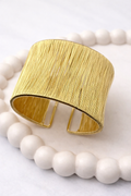 Textured Wide Cuff Bracelet – Minimal Statement Open Bangle