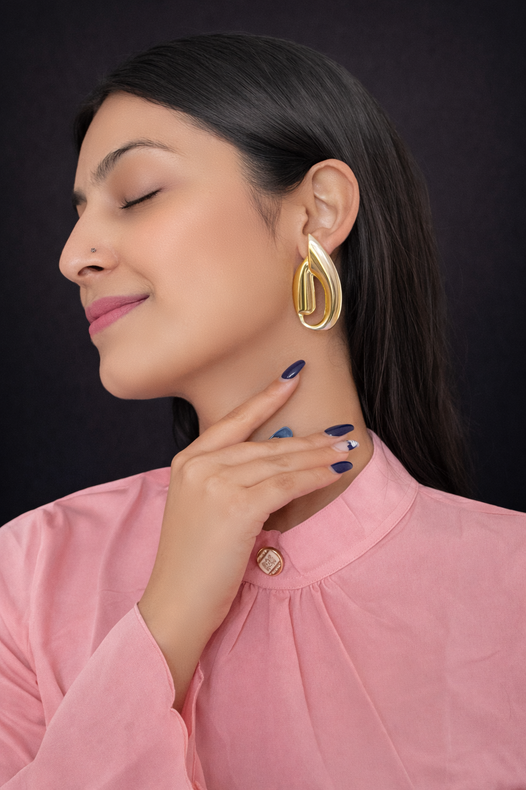 Sculpted Teardrop Earrings – Modern Statement Studs