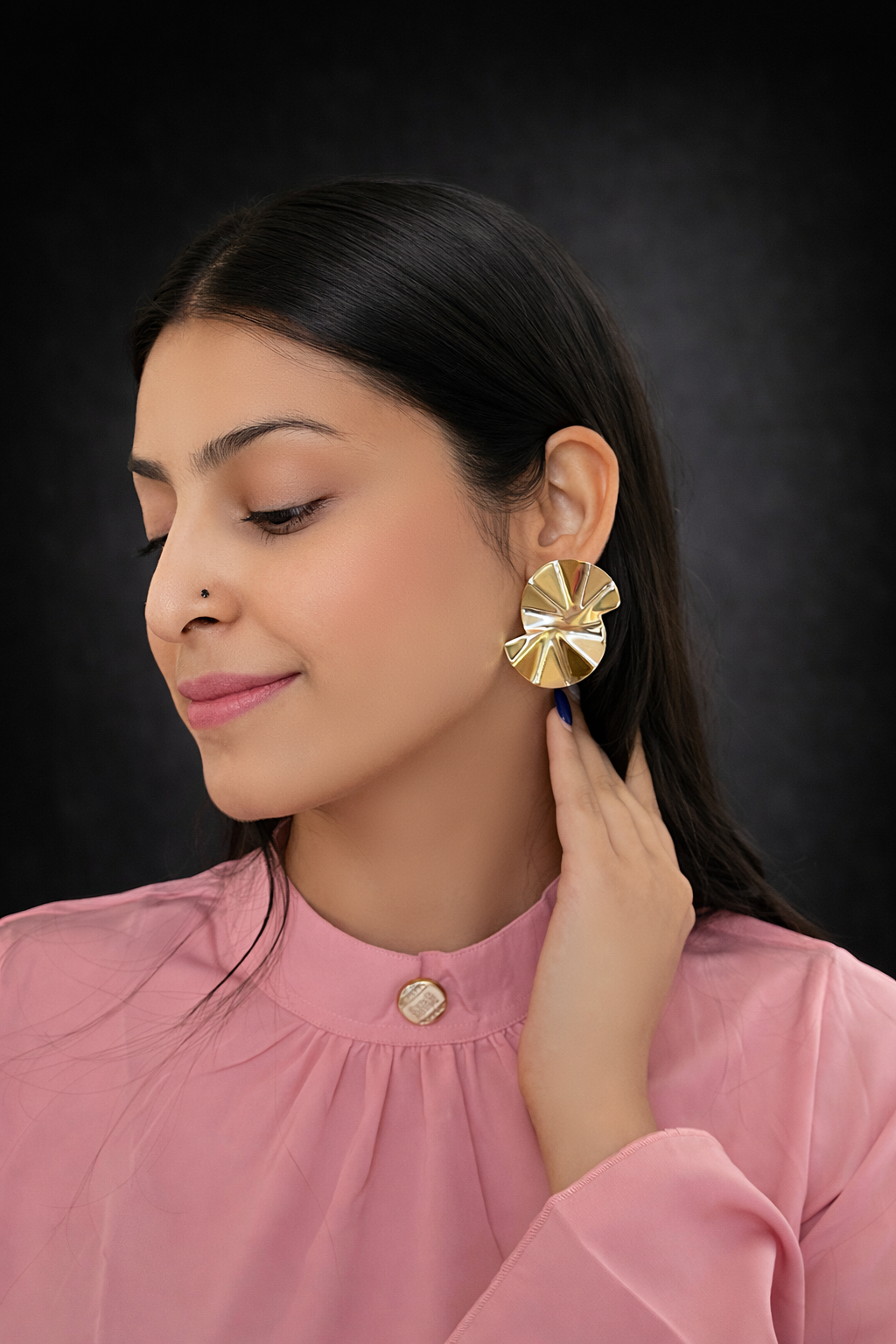 Textured Disc Earrings – Bold Statement Studs
