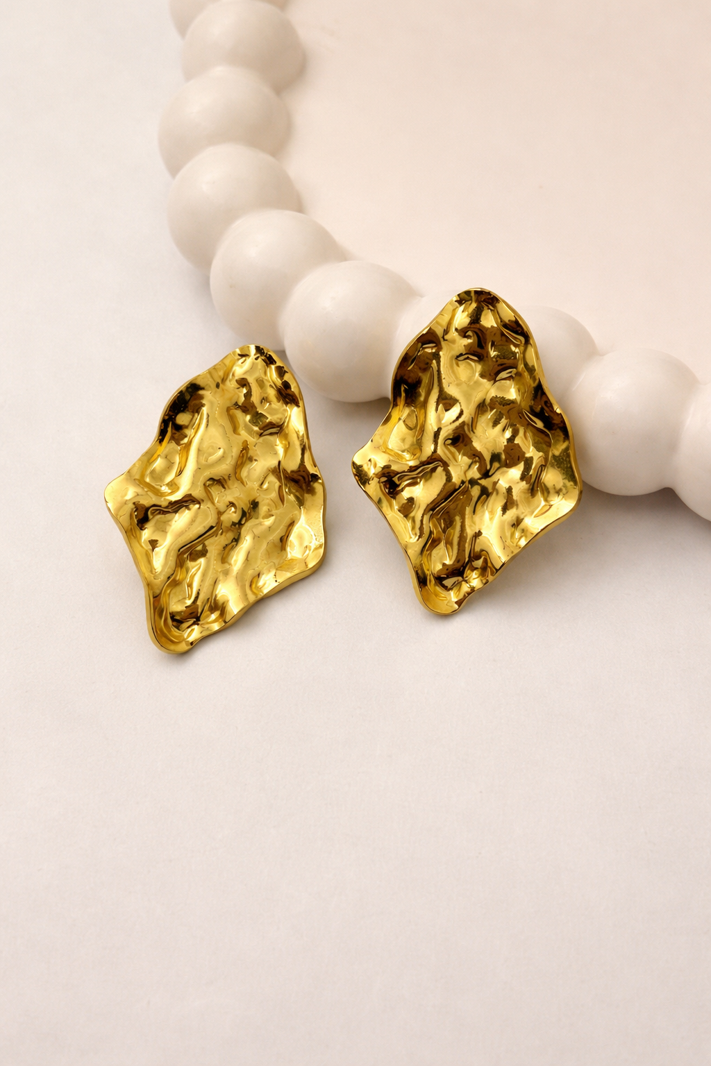 Abstract Textured Stud Earrings – Modern Sculpted Design