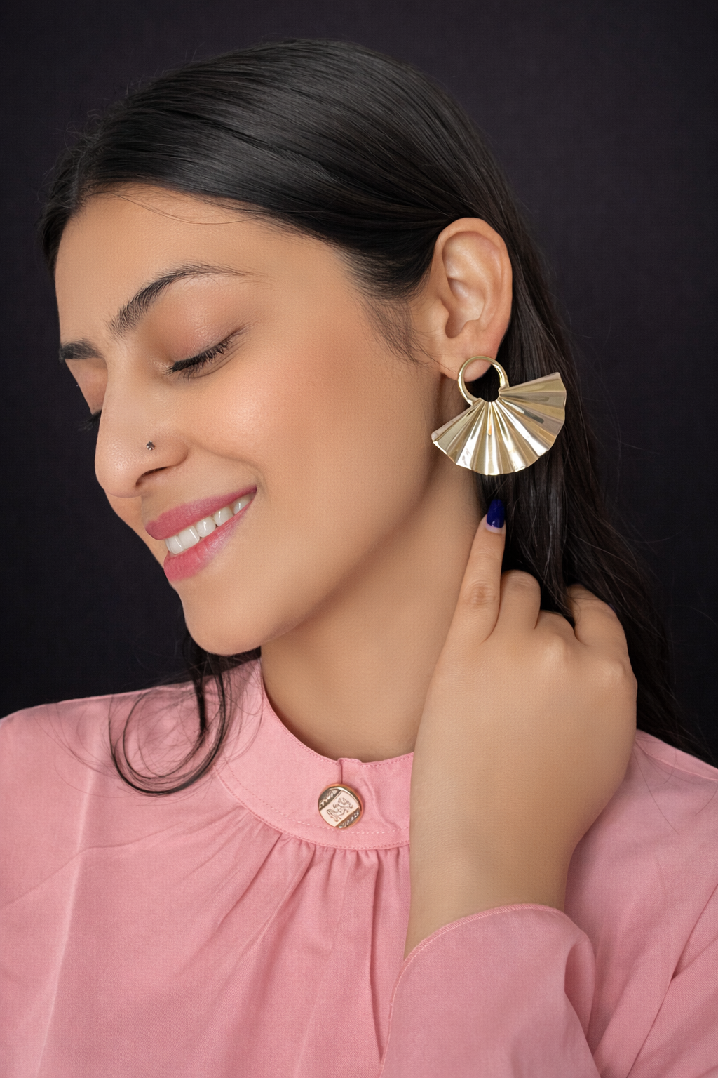 Fan Drop Earrings – Modern Statement Design
