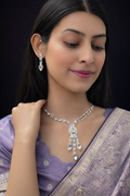 Crystal Pendant Necklace Set – Elegant Drop Design