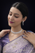 Crystal Choker Necklace Set – Elegant Drop Design