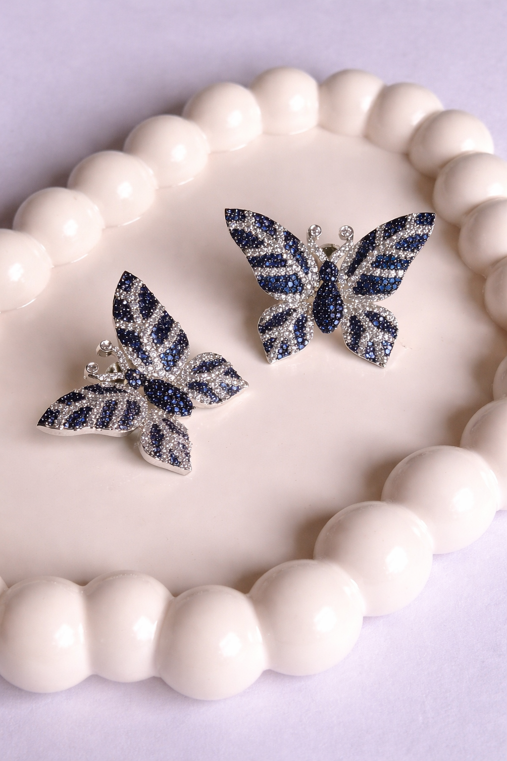 Elegant Zircon Stone Butterfly Stud Earrings
