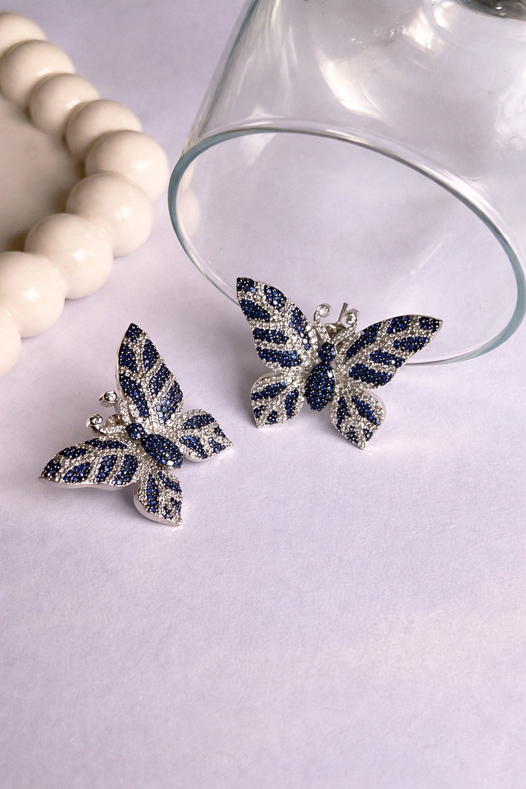 Elegant Zircon Stone Butterfly Stud Earrings