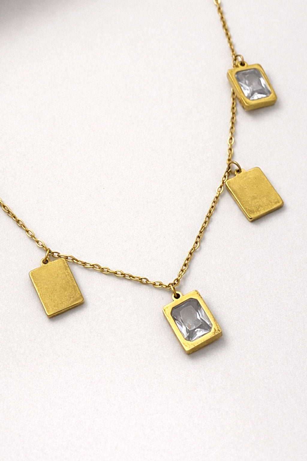 Golden Charm Crystal Accent Necklace